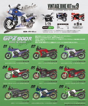 1/24スケールモデル ヴィンテージバイクキット Vol.9 KAWASAKI GPZ 900R