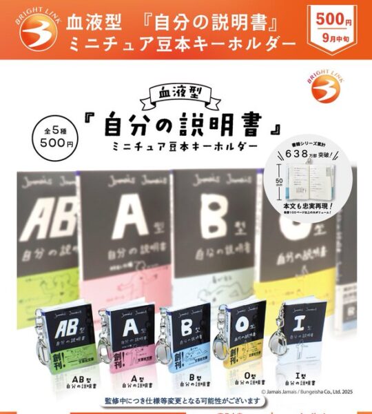 血液型 自分の説明書 ミニチュア豆本キーホルダー