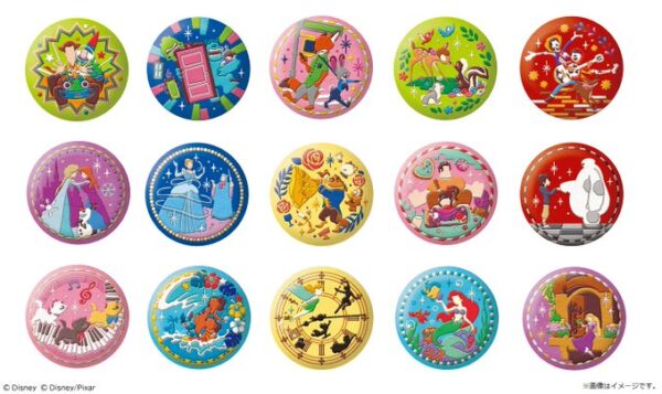 Disney Characters 刺繍缶バッジビスケット2
