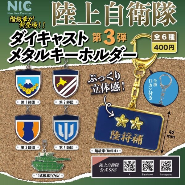 陸上自衛隊 ダイキャストメタルキーホルダー 第3弾