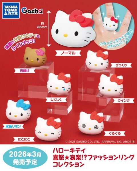 ハローキティ 喜怒哀楽!? ファッションリングコレクション