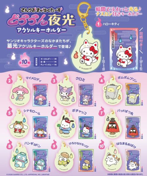 サンリオキャラクターズ どろろん夜光アクリルキーホルダー